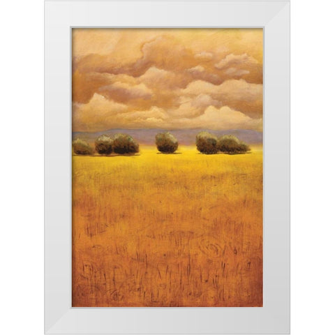Golden Fields II White Modern Wood Framed Art Print by Girard, Thomas