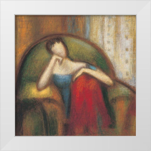 Pensive I White Modern Wood Framed Art Print by Gray, Karl