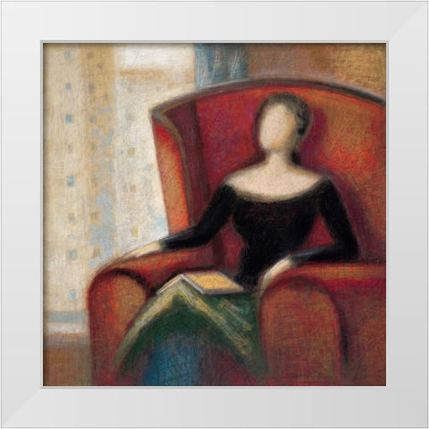 Pensive II White Modern Wood Framed Art Print by Gray, Karl