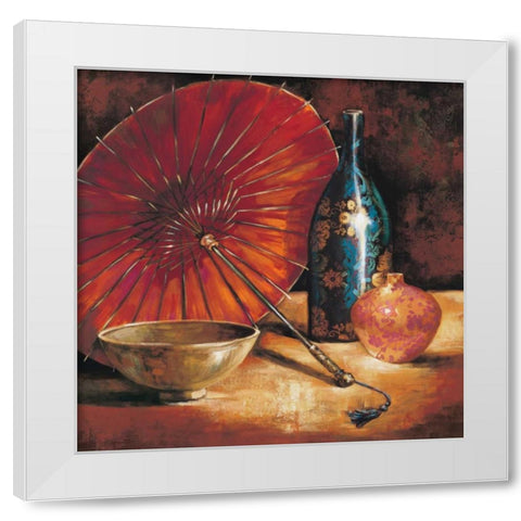 Asian Still Life I White Modern Wood Framed Art Print by Rodriguez, S.