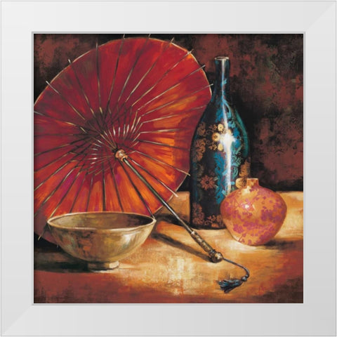 Asian Still Life I White Modern Wood Framed Art Print by Rodriguez, S.