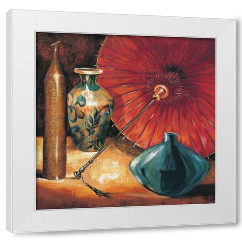 Asian Still Life II White Modern Wood Framed Art Print by Rodriguez, S.