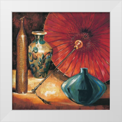 Asian Still Life II White Modern Wood Framed Art Print by Rodriguez, S.