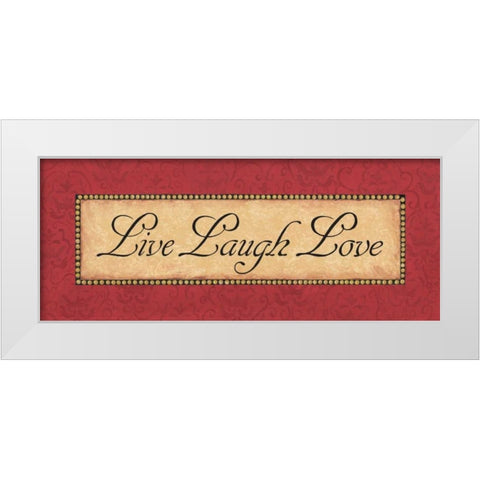 Red Damask II White Modern Wood Framed Art Print by Jeffrey, Jillian