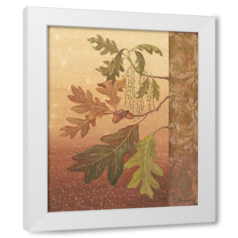 Oak Leaves White Modern Wood Framed Art Print by Jeffrey, Jillian