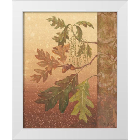 Oak Leaves White Modern Wood Framed Art Print by Jeffrey, Jillian