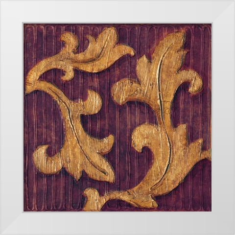 Gold Acanthus I White Modern Wood Framed Art Print by Jeffrey, Jillian
