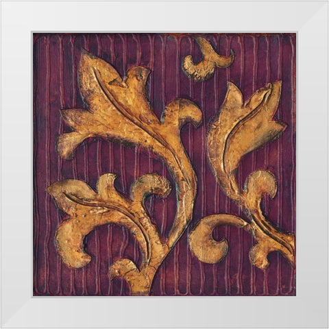 Gold Acanthus II White Modern Wood Framed Art Print by Jeffrey, Jillian