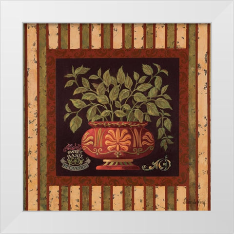 Sweet Basil White Modern Wood Framed Art Print by Jeffrey, Jillian