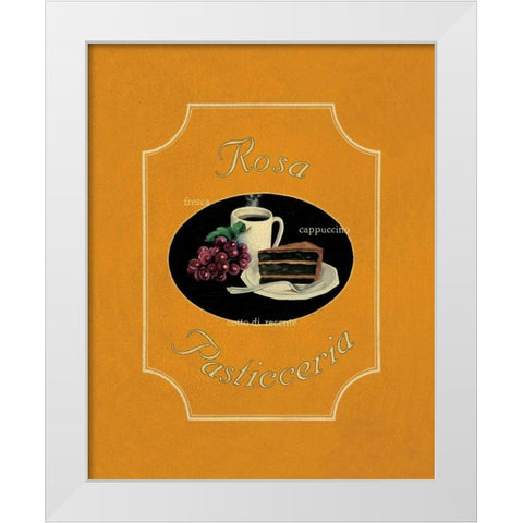 Rosa Pasticceria White Modern Wood Framed Art Print by Jones, Catherine