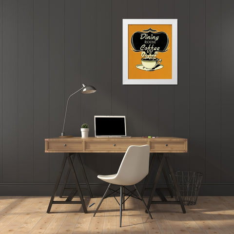 Dining Room White Modern Wood Framed Art Print by Jones, Catherine