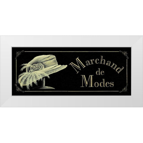 Marchand de Modes White Modern Wood Framed Art Print by Jones, Catherine