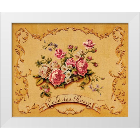 Cafe des Roses White Modern Wood Framed Art Print by Jones, Catherine