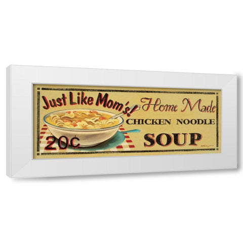 Chicken Noodle Soup White Modern Wood Framed Art Print by Jones, Catherine