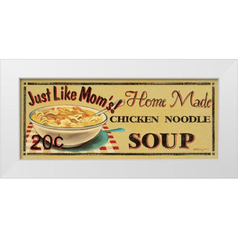 Chicken Noodle Soup White Modern Wood Framed Art Print by Jones, Catherine