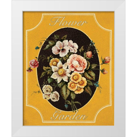 Flower Garden White Modern Wood Framed Art Print by Jones, Catherine