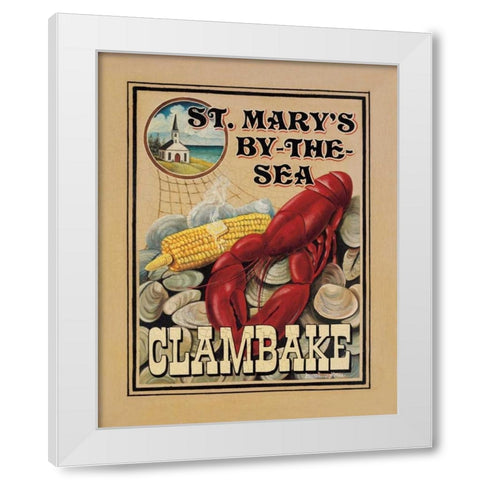 Clam Bake White Modern Wood Framed Art Print by Jones, Catherine