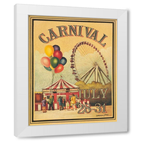 Carnival White Modern Wood Framed Art Print by Jones, Catherine