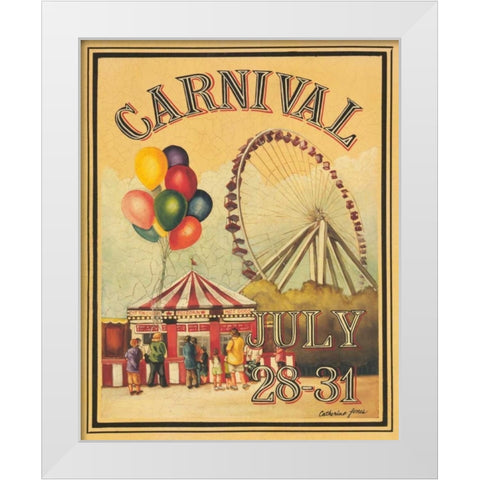Carnival White Modern Wood Framed Art Print by Jones, Catherine