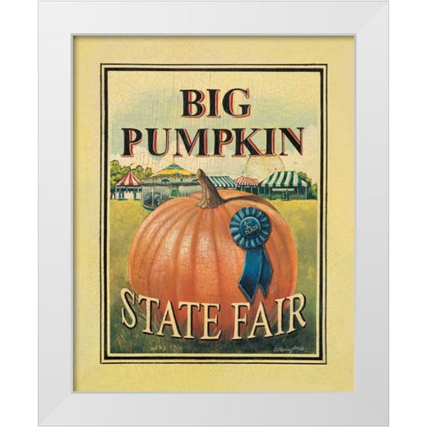 Big Pumpkin White Modern Wood Framed Art Print by Jones, Catherine