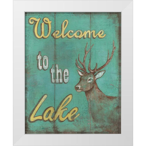 Lake Welcome White Modern Wood Framed Art Print by Jones, Catherine