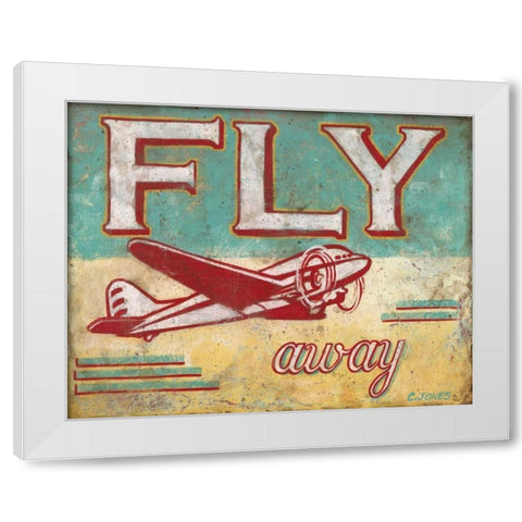 Fly Away White Modern Wood Framed Art Print by Jones, Catherine