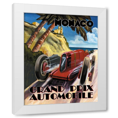 Monaco Grand Prix White Modern Wood Framed Art Print by Jones, Catherine