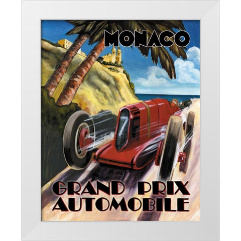 Monaco Grand Prix White Modern Wood Framed Art Print by Jones, Catherine