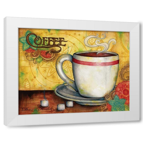 Spring Coffee White Modern Wood Framed Art Print by Knold, Donna
