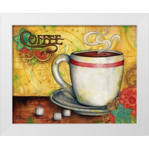 Spring Coffee White Modern Wood Framed Art Print by Knold, Donna