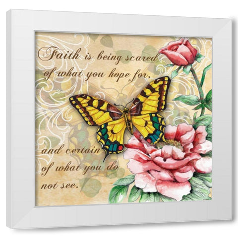 Inspire Butterfly III White Modern Wood Framed Art Print by Knold, Donna