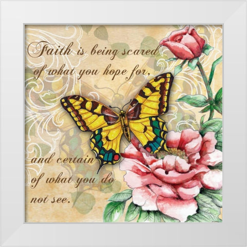 Inspire Butterfly III White Modern Wood Framed Art Print by Knold, Donna