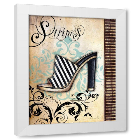 Stripes White Modern Wood Framed Art Print by Knold, Donna