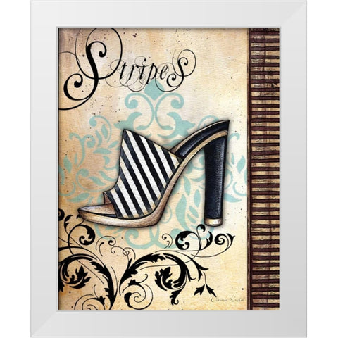 Stripes White Modern Wood Framed Art Print by Knold, Donna