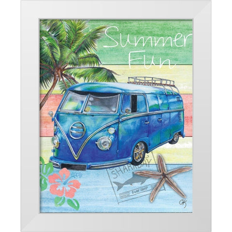 Summer Splash Van White Modern Wood Framed Art Print by K, Onna
