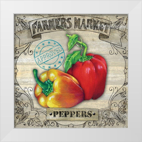 Farmers Market III White Modern Wood Framed Art Print by K, Onna
