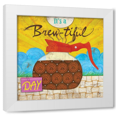 Coffee Time II White Modern Wood Framed Art Print by K, Onna