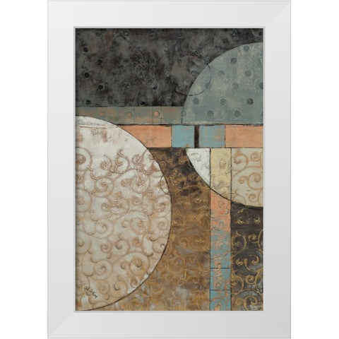 Geo Round Squared I White Modern Wood Framed Art Print by Kime, John
