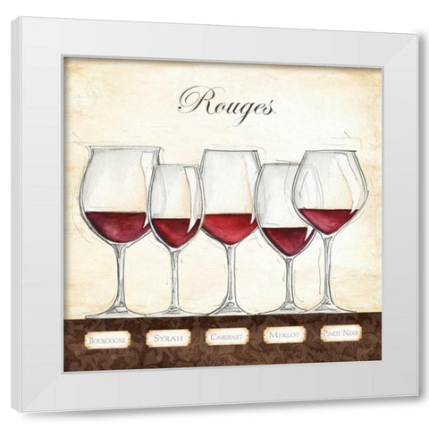 Les Vins Rouges White Modern Wood Framed Art Print by Laliberte, Andrea