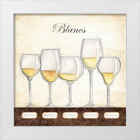 Les Vins Blancs White Modern Wood Framed Art Print by Laliberte, Andrea