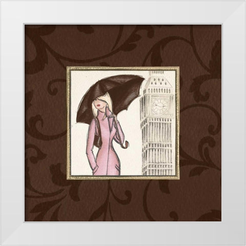 London in Pink White Modern Wood Framed Art Print by Laliberte, Andrea