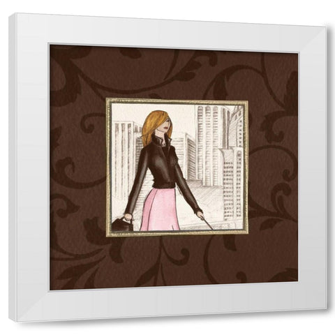 New York in Pink White Modern Wood Framed Art Print by Laliberte, Andrea