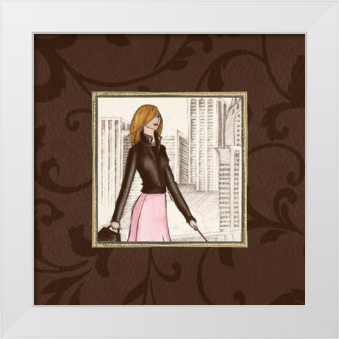 New York in Pink White Modern Wood Framed Art Print by Laliberte, Andrea