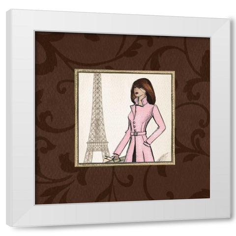 Paris in Pink White Modern Wood Framed Art Print by Laliberte, Andrea