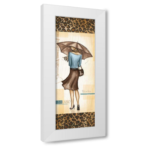 Milan Fashion White Modern Wood Framed Art Print by Laliberte, Andrea