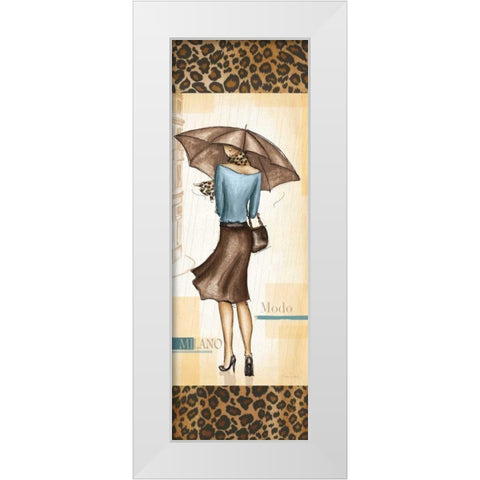 Milan Fashion White Modern Wood Framed Art Print by Laliberte, Andrea