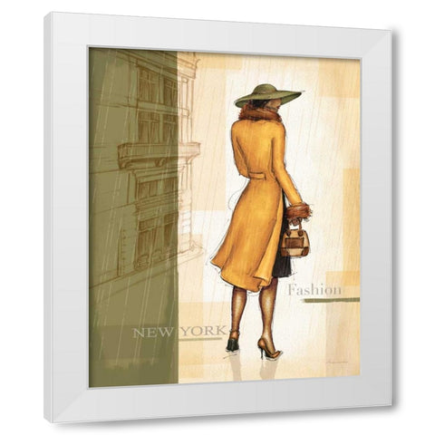 Golden Rain New York White Modern Wood Framed Art Print by Laliberte, Andrea
