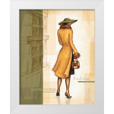 Golden Rain New York White Modern Wood Framed Art Print by Laliberte, Andrea