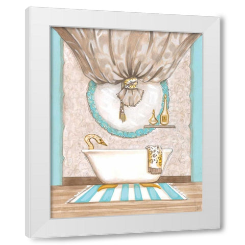 Bathroom Elegance I White Modern Wood Framed Art Print by Laurencon