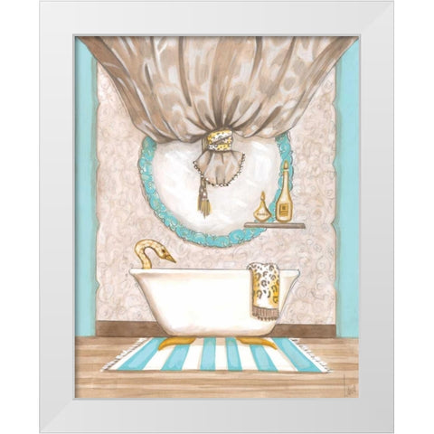 Bathroom Elegance I White Modern Wood Framed Art Print by Laurencon
